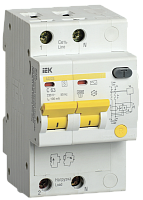 Выключатель автоматический дифференциальный АД12S 2п 50А C 300мА тип AC (3 мод) | код. MAD13-2-050-C-300 | IEK 